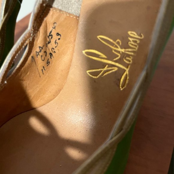 Vintage Green and Gold Heels - Picture 2 of 5